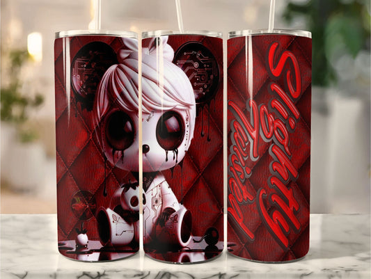Customizable Slightly Twisted Tumbler 20 oz Red Leather Print Personalize Your Design Stainless Steel Insulation  Order Now!