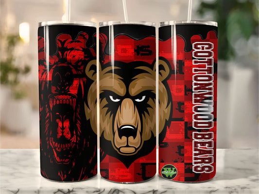 Cottonwood High School Pride Tumbler 20 oz Stainless Steel Insulated Cup Show Your School Spirit Order Now